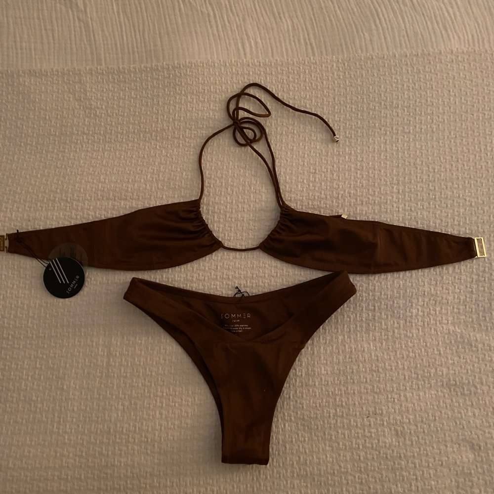 Sommer Swim Xena Halter Bikini Top in Rum NWT